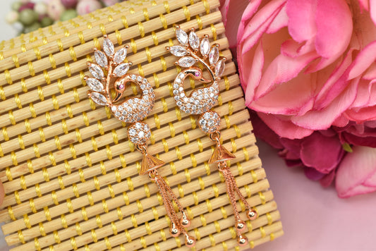 Rose gold plated earrings,bali earrings,stud,huggis,Jhumaka,jhumki big earrings,long earrings,earrings for girls,partywear earrings,bollywood earrings,wedding earrings,heavy designer earrings,