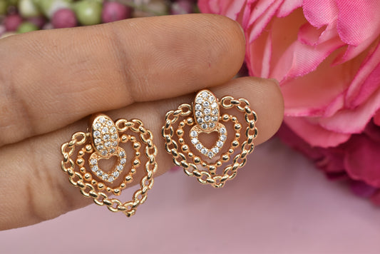 Rose gold plated earrings,bali earrings,stud,huggis,Jhumaka,jhumki big earrings,long earrings,earrings for girls,partywear earrings,bollywood earrings,wedding earrings,heavy designer earrings,