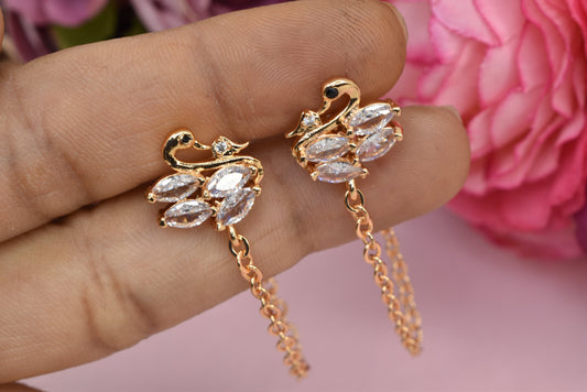 Rose gold plated earrings,bali earrings,stud,huggis,Jhumaka,jhumki big earrings,long earrings,earrings for girls,partywear earrings,bollywood earrings,wedding earrings,heavy designer earrings,