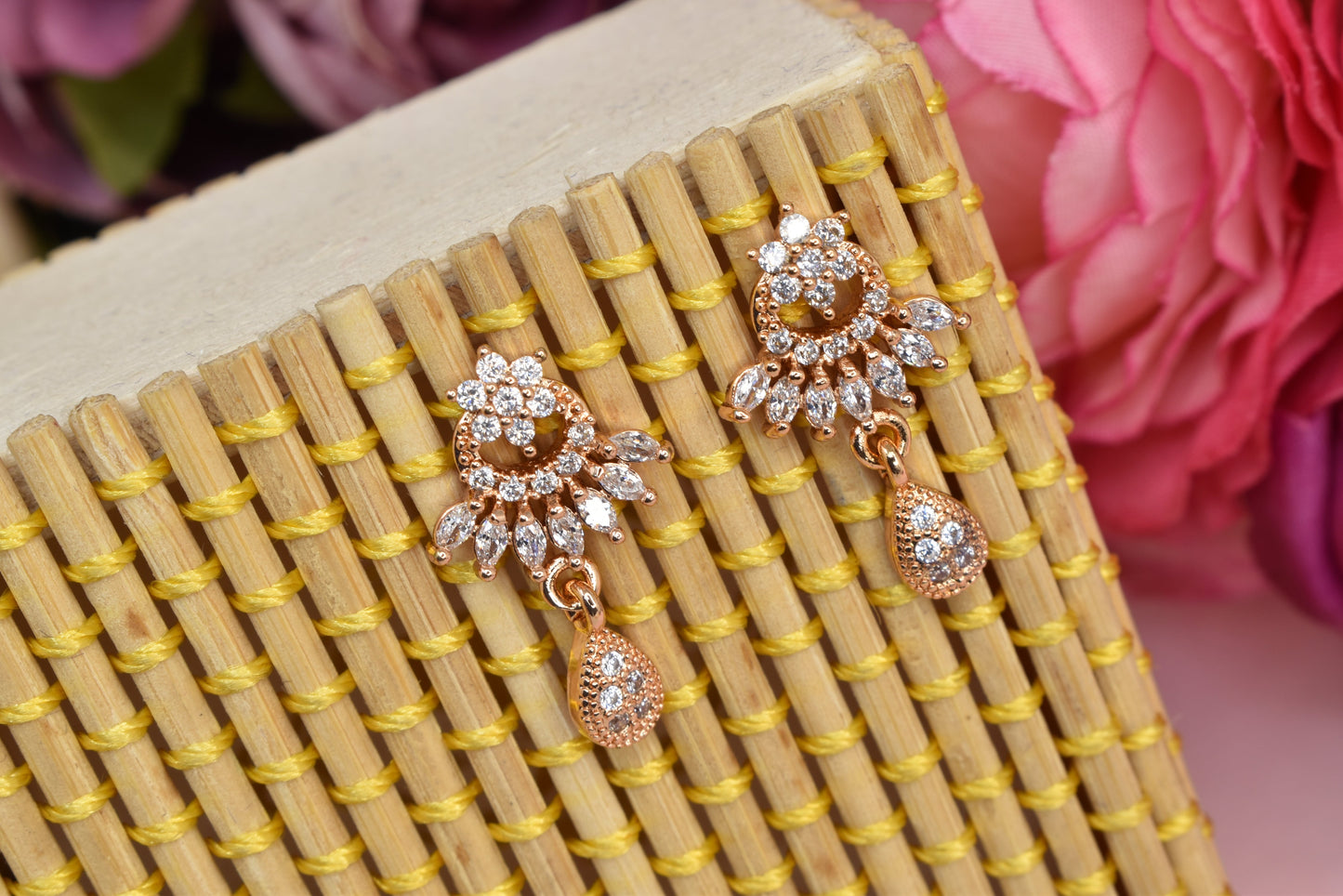 Rose gold plated earrings,bali earrings,stud,huggis,Jhumaka,jhumki big earrings,long earrings,earrings for girls,partywear earrings,bollywood earrings,wedding earrings,heavy designer earrings,