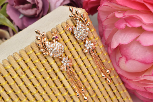 Rose gold plated earrings,bali earrings,stud,huggis,Jhumaka,jhumki big earrings,long earrings,earrings for girls,partywear earrings,bollywood earrings,wedding earrings,heavy designer earrings,