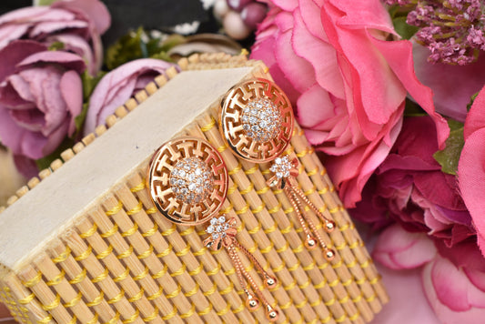 Rose gold plated earrings,bali earrings,stud,huggis,Jhumaka,jhumki big earrings,long earrings,earrings for girls,partywear earrings,bollywood earrings,wedding earrings,heavy designer earrings,