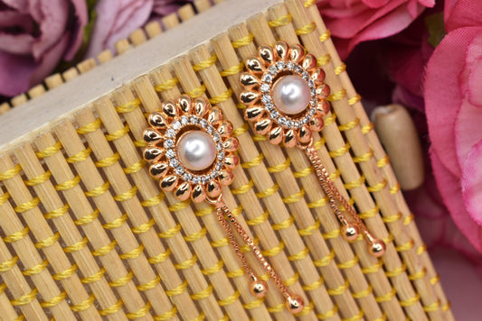 Rose gold plated earrings,bali earrings,stud,huggis,Jhumaka,jhumki big earrings,long earrings,earrings for girls,partywear earrings,bollywood earrings,wedding earrings,heavy designer earrings,