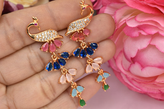 Rose gold plated earrings,bali earrings,stud,huggis,Jhumaka,jhumki big earrings,long earrings,earrings for girls,partywear earrings,bollywood earrings,wedding earrings,heavy designer earrings,