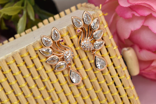 Rose gold plated earrings,bali earrings,stud,huggis,Jhumaka,jhumki big earrings,long earrings,earrings for girls,partywear earrings,bollywood earrings,wedding earrings,heavy designer earrings,