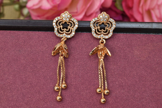 Rose gold plated earrings,bali earrings,stud,huggis,Jhumaka,jhumki big earrings,long earrings,earrings for girls,partywear earrings,bollywood earrings,wedding earrings,heavy designer earrings,