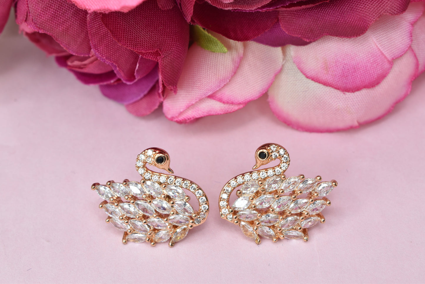 Rose gold plated earrings,bali earrings,stud,huggis,Jhumaka,jhumki big earrings,long earrings,earrings for girls,partywear earrings,bollywood earrings,wedding earrings,heavy designer earrings,