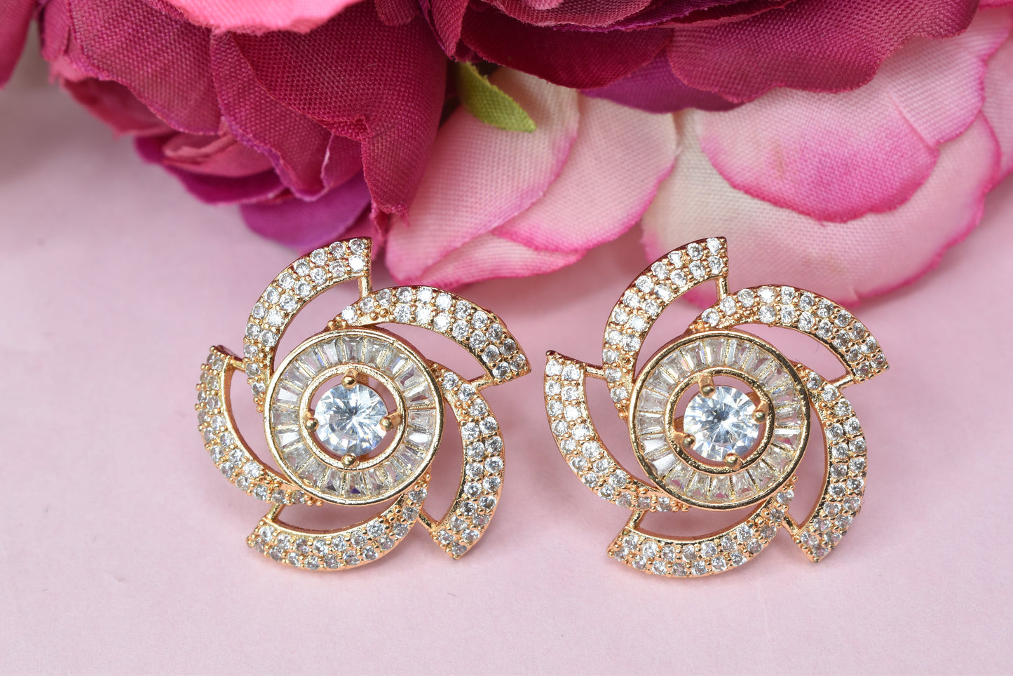 Rose gold plated earrings,bali earrings,stud,huggis,Jhumaka,jhumki big earrings,long earrings,earrings for girls,partywear earrings,bollywood earrings,wedding earrings,heavy designer earrings,