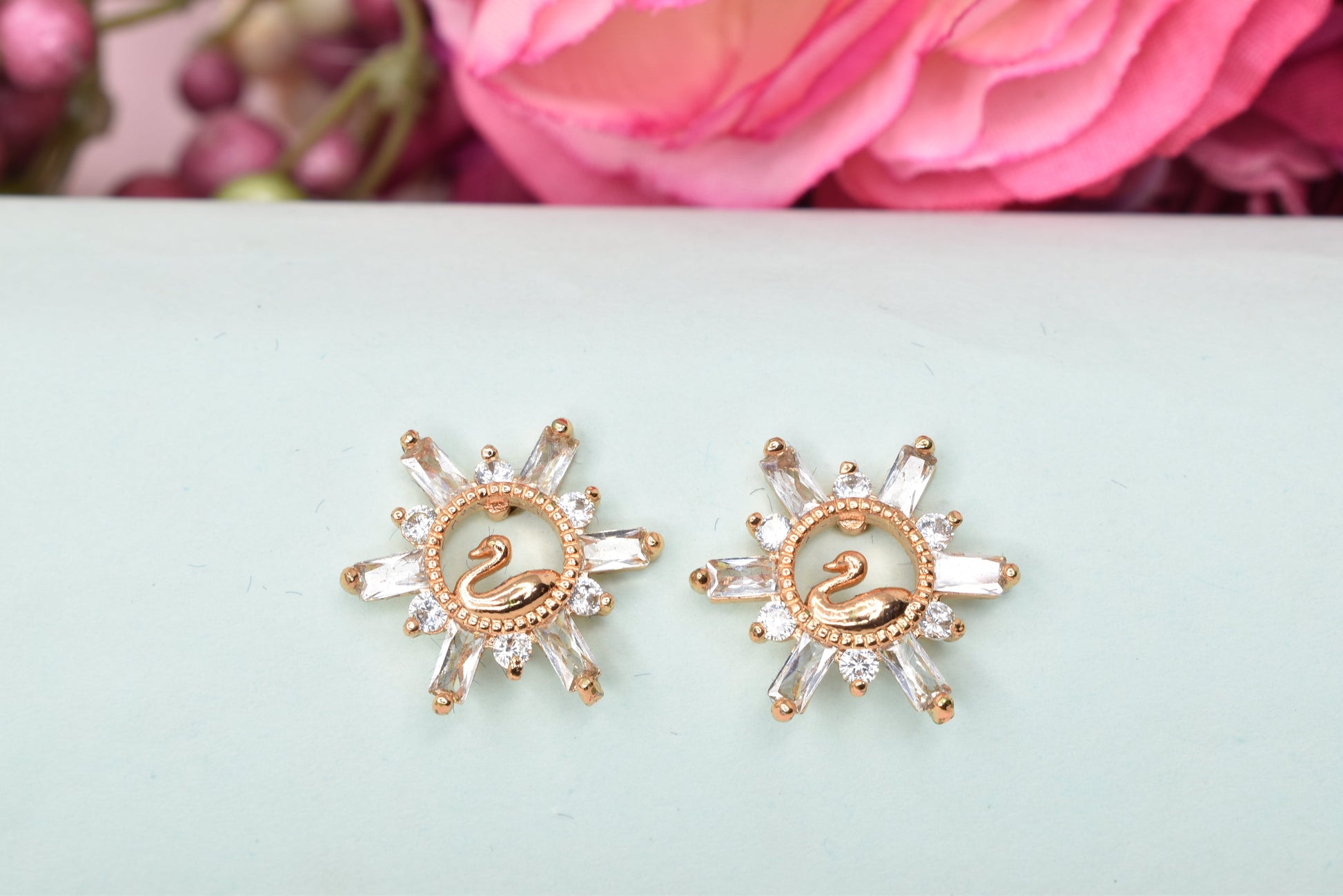 Rose gold plated earrings,bali earrings,stud,huggis,Jhumaka,jhumki big earrings,long earrings,earrings for girls,partywear earrings,bollywood earrings,wedding earrings,heavy designer earrings,