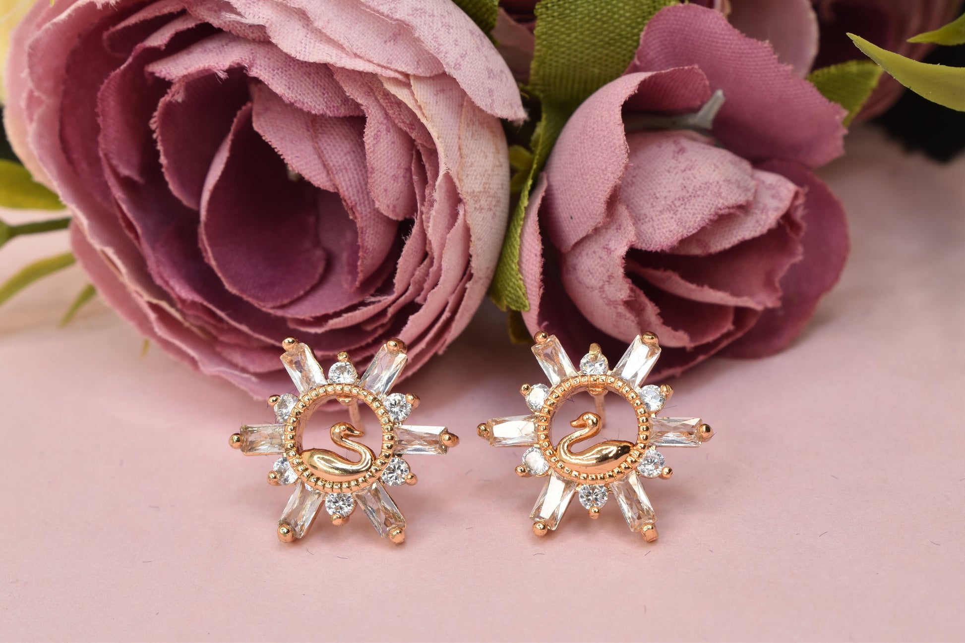 Rose gold plated earrings,bali earrings,stud,huggis,Jhumaka,jhumki big earrings,long earrings,earrings for girls,partywear earrings,bollywood earrings,wedding earrings,heavy designer earrings,