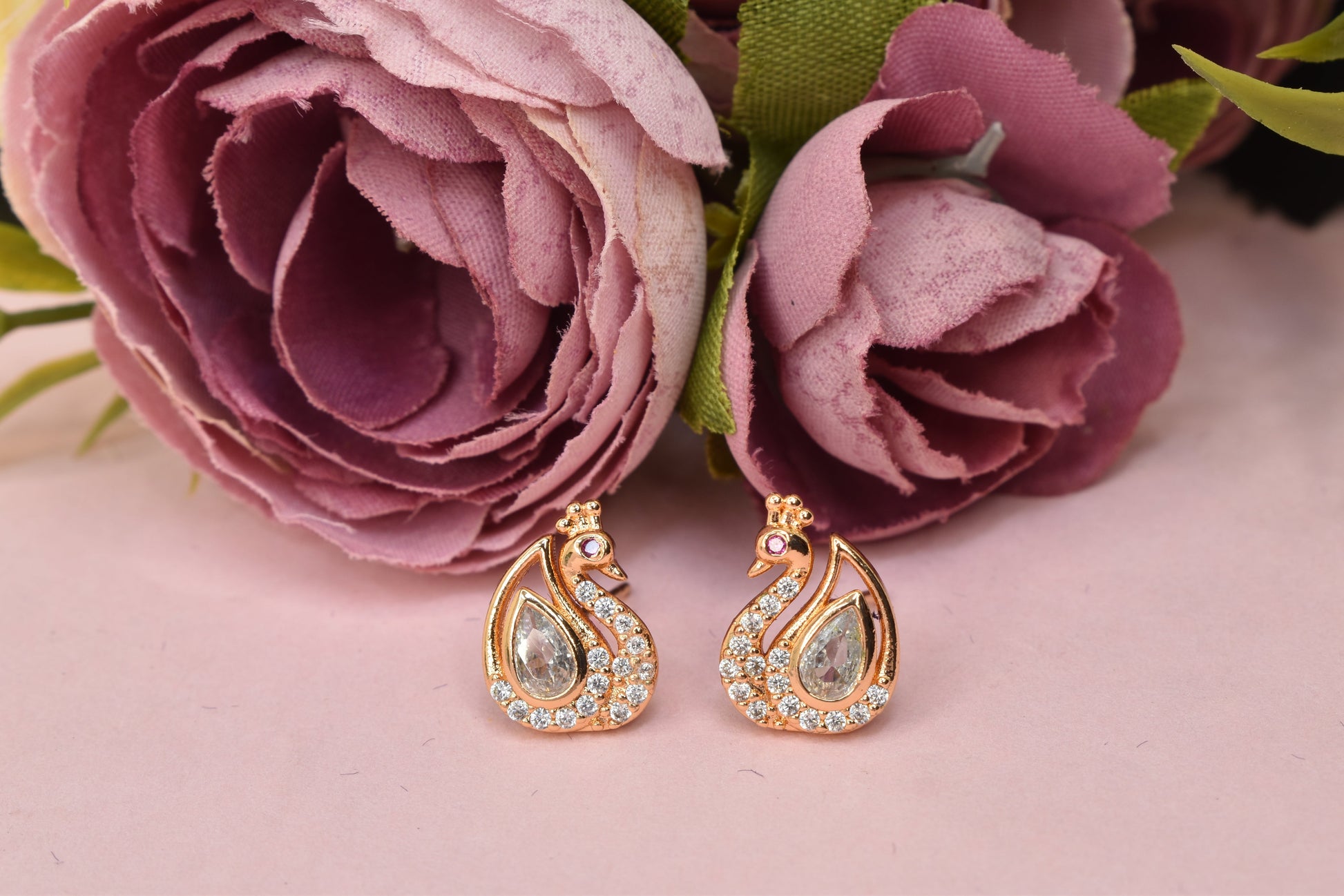 Rose gold plated earrings,bali earrings,stud,huggis,Jhumaka,jhumki big earrings,long earrings,earrings for girls,partywear earrings,bollywood earrings,wedding earrings,heavy designer earrings,