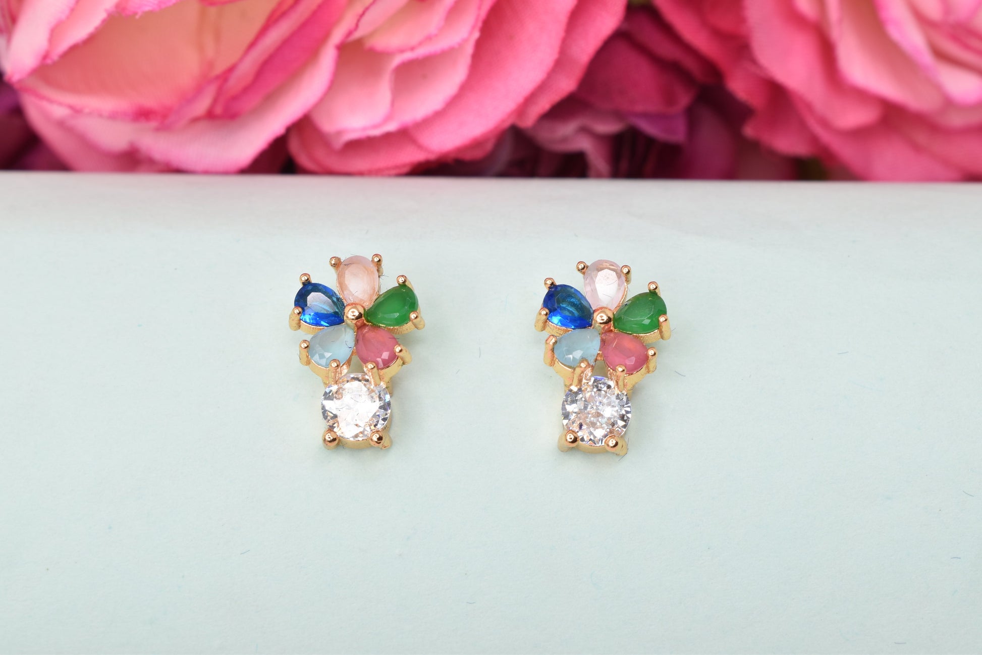 Rose gold plated earrings,bali earrings,stud,huggis,Jhumaka,jhumki big earrings,long earrings,earrings for girls,partywear earrings,bollywood earrings,wedding earrings,heavy designer earrings,