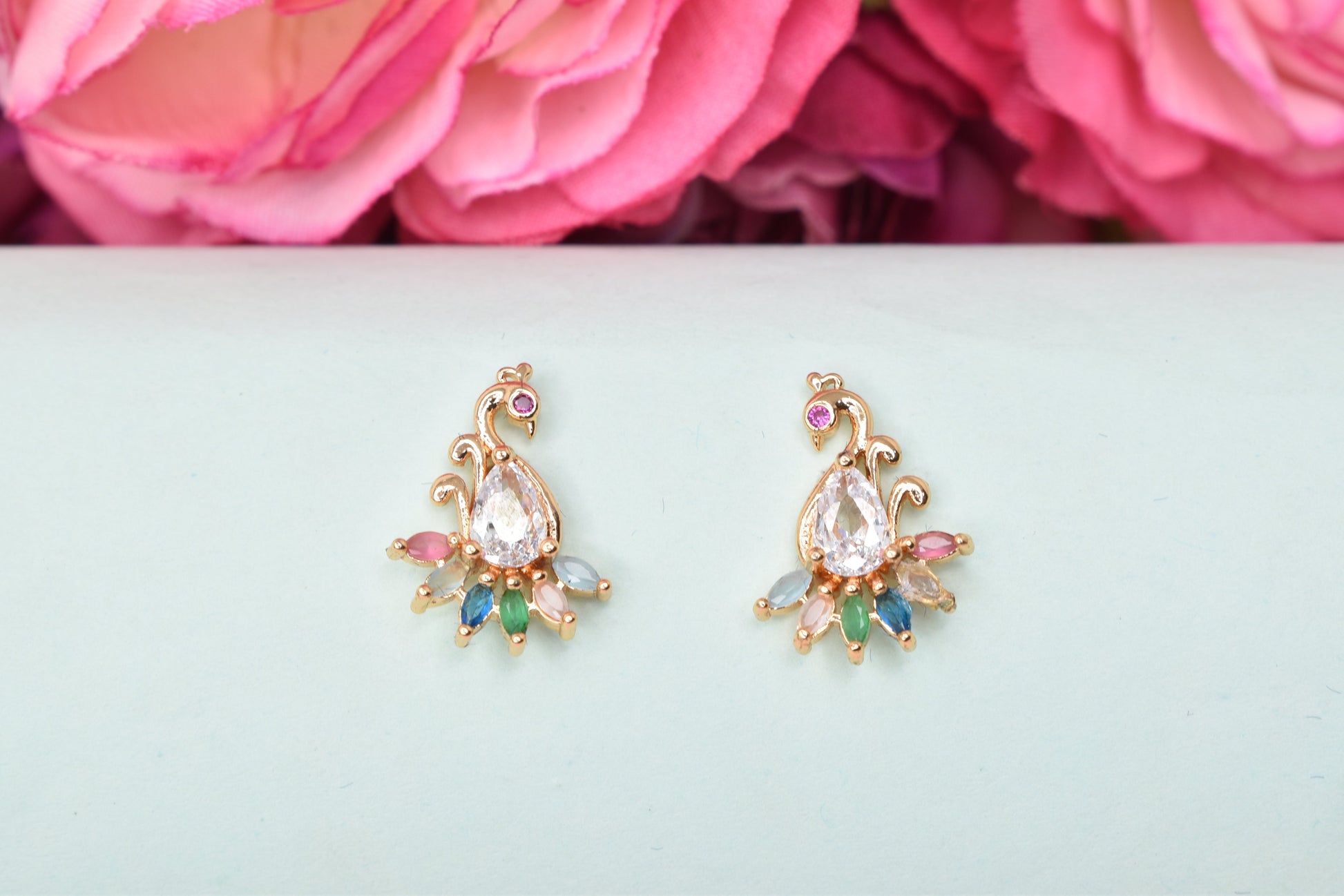 Rose gold plated earrings,bali earrings,stud,huggis,Jhumaka,jhumki big earrings,long earrings,earrings for girls,partywear earrings,bollywood earrings,wedding earrings,heavy designer earrings,