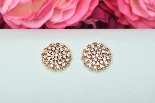 Rose gold plated earrings,bali earrings,stud,huggis,Jhumaka,jhumki big earrings,long earrings,earrings for girls,partywear earrings,bollywood earrings,wedding earrings,heavy designer earrings,