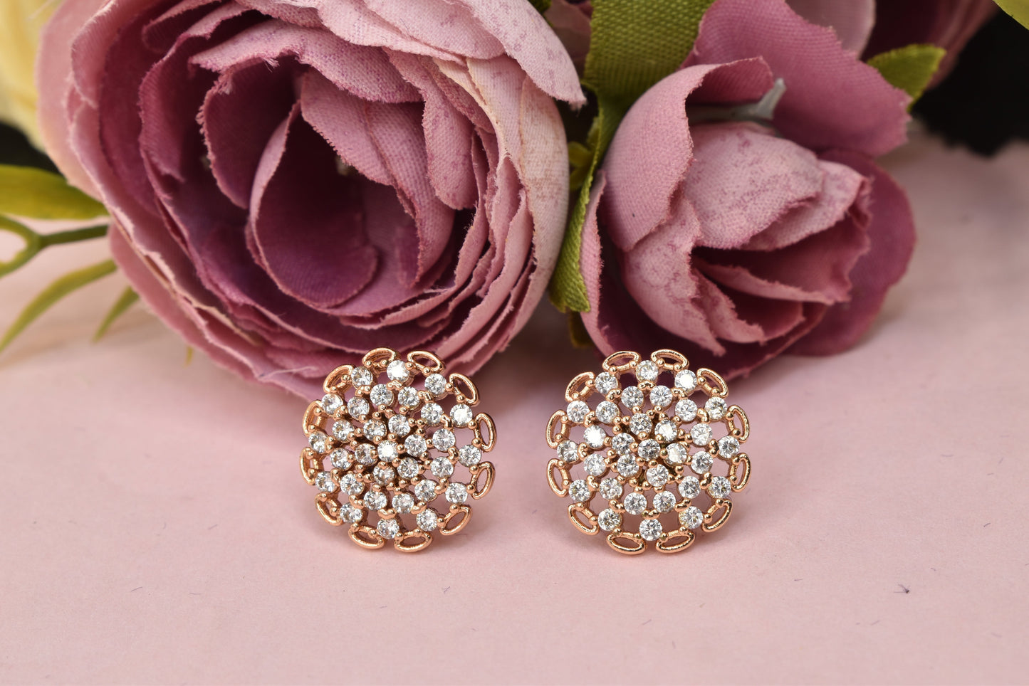 Rose gold plated earrings,bali earrings,stud,huggis,Jhumaka,jhumki big earrings,long earrings,earrings for girls,partywear earrings,bollywood earrings,wedding earrings,heavy designer earrings,