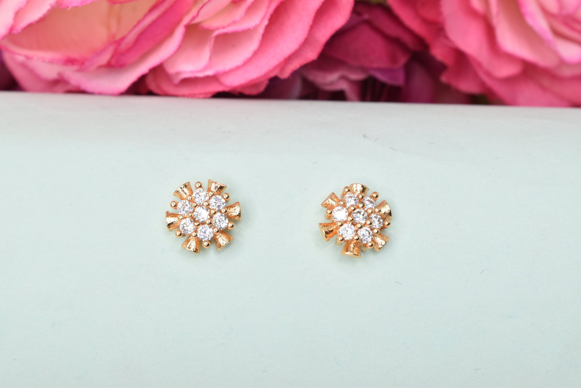 Rose gold plated earrings,bali earrings,stud,huggis,Jhumaka,jhumki big earrings,long earrings,earrings for girls,partywear earrings,bollywood earrings,wedding earrings,heavy designer earrings,