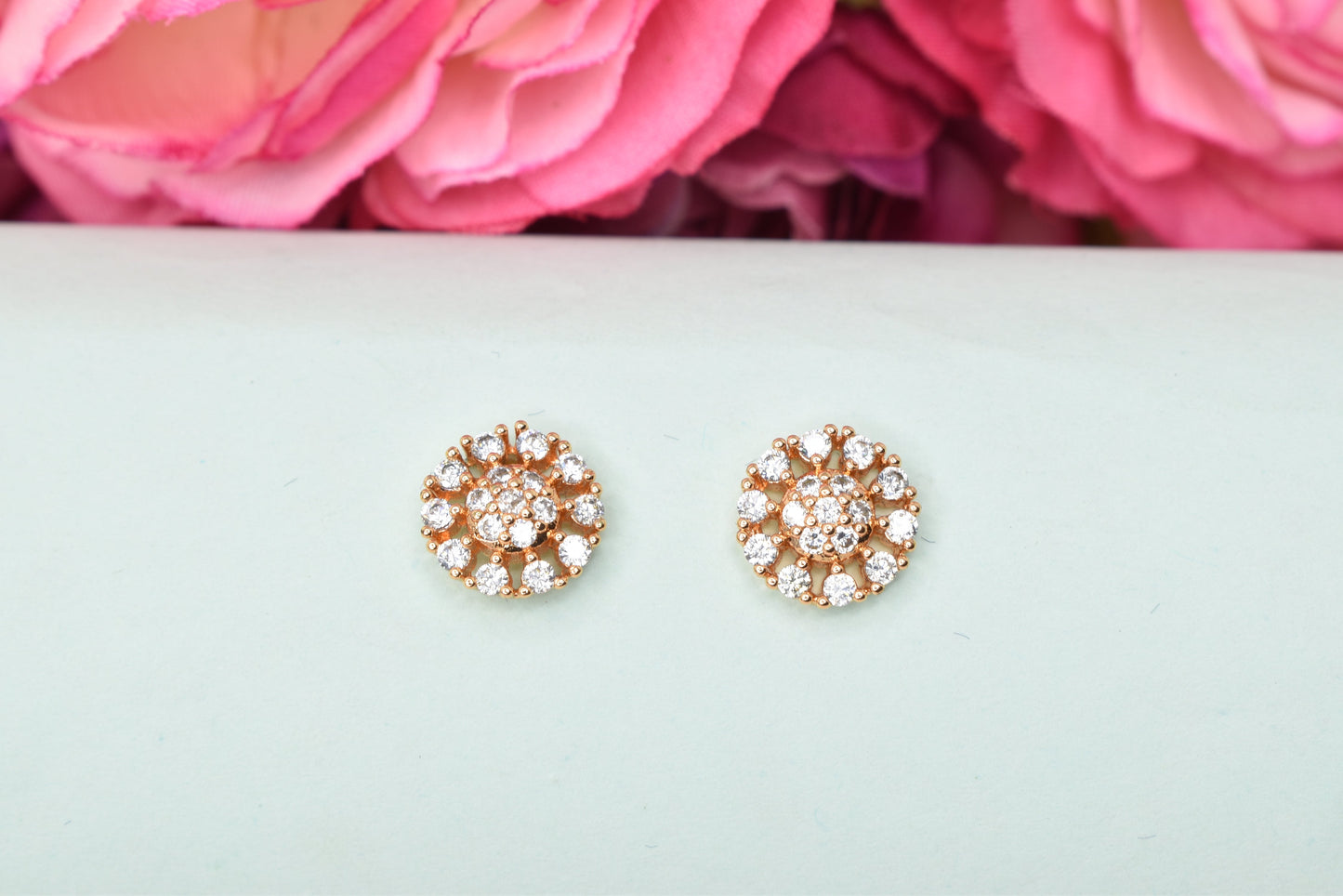 Rose gold plated earrings,bali earrings,stud,huggis,Jhumaka,jhumki big earrings,long earrings,earrings for girls,partywear earrings,bollywood earrings,wedding earrings,heavy designer earrings,