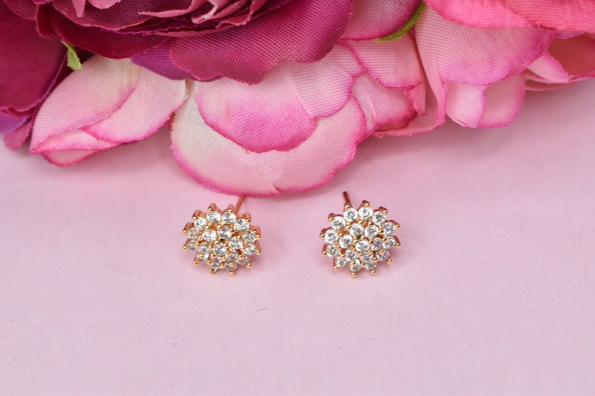 Rose gold plated earrings,bali earrings,stud,huggis,Jhumaka,jhumki big earrings,long earrings,earrings for girls,partywear earrings,bollywood earrings,wedding earrings,heavy designer earrings,