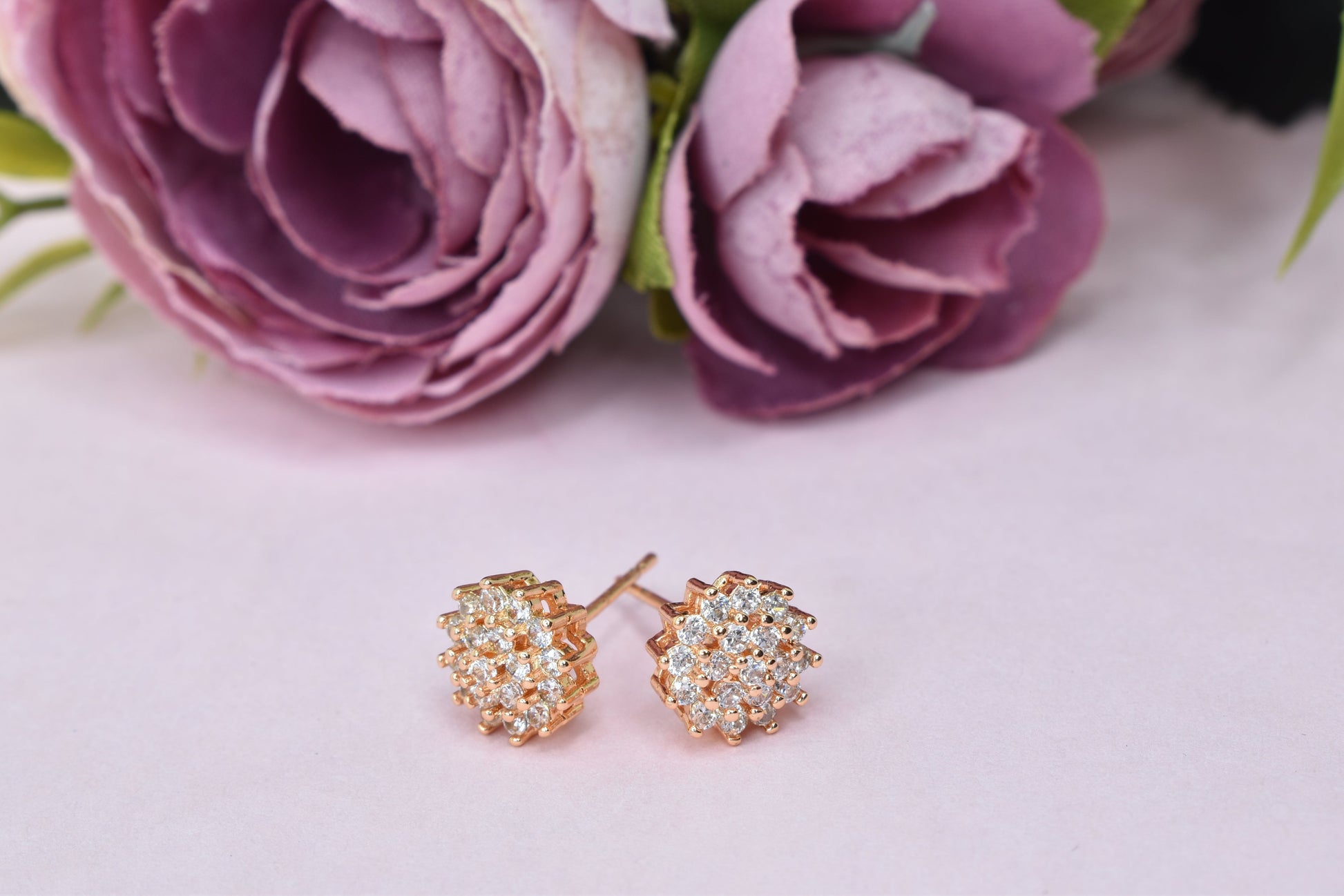 Rose gold plated earrings,bali earrings,stud,huggis,Jhumaka,jhumki big earrings,long earrings,earrings for girls,partywear earrings,bollywood earrings,wedding earrings,heavy designer earrings,