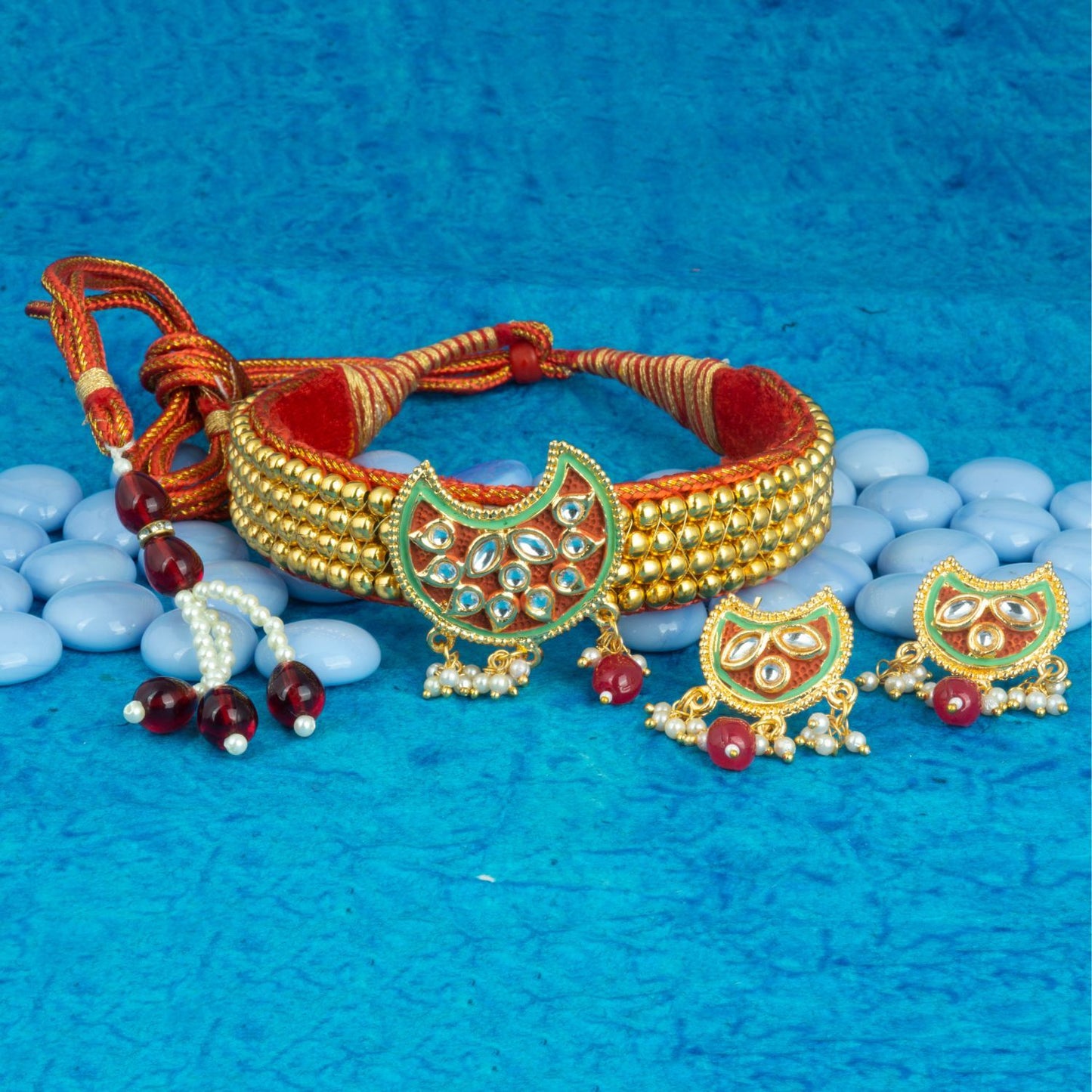 Rajasthani Bead Kanthi Choker Set for Women