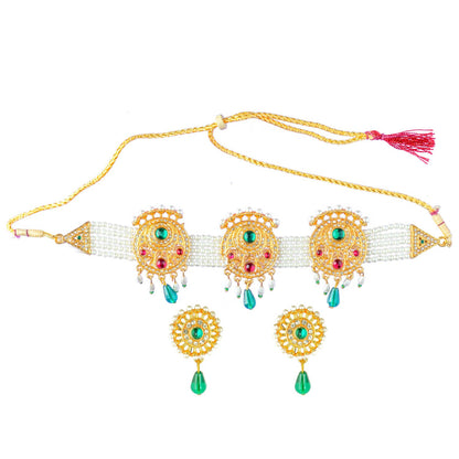 Royal Rajputi Moti Choker Chik Set