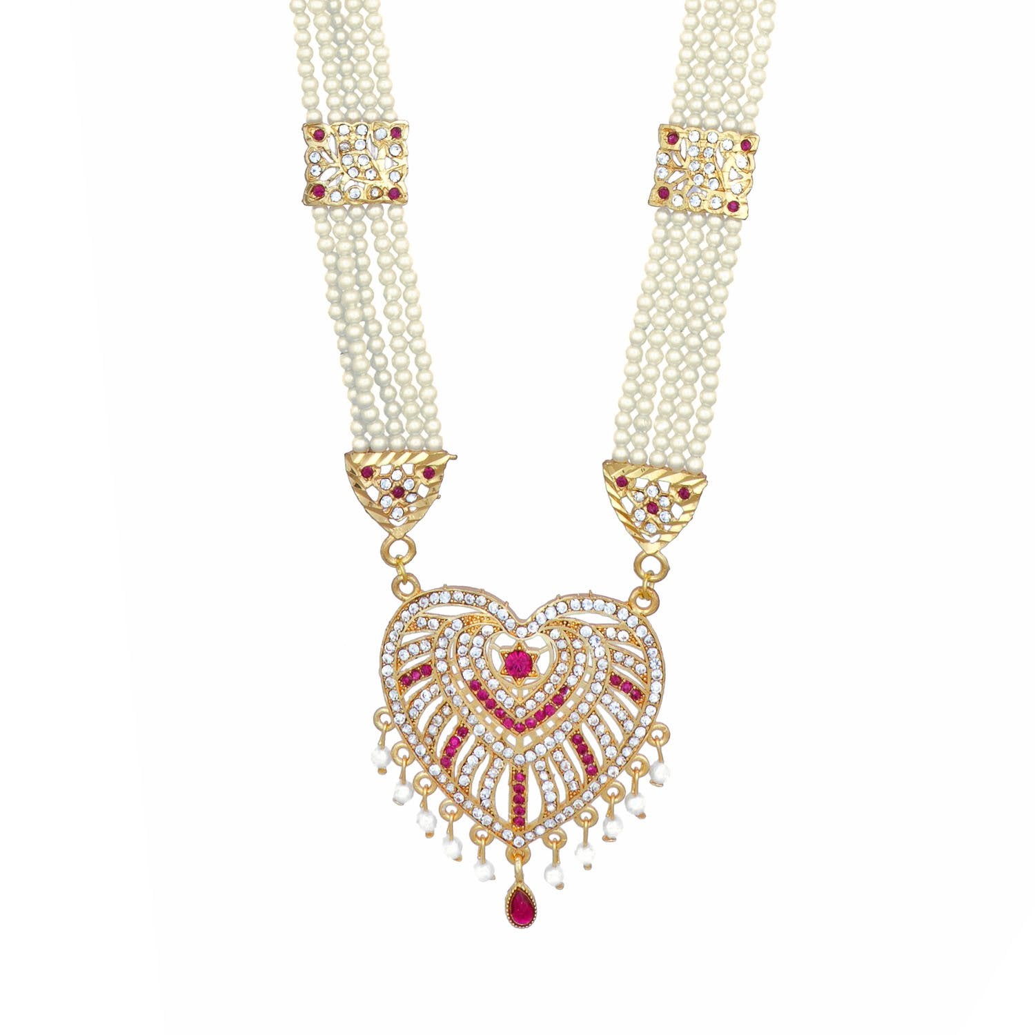 Traditional Gold Plated American Diamond Work Long set Rani Haar