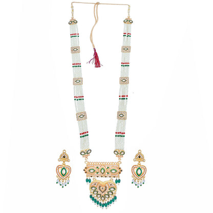 Traditional Gold Plated American Diamond Work Long set Rani Haar