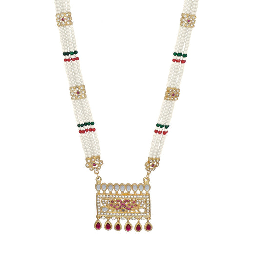 Traditional Gold Plated American Diamond Work Long set Rani Haar