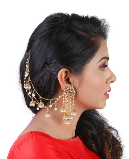 Fancy Bahubali Antique Long Chain Jhumki Earrings