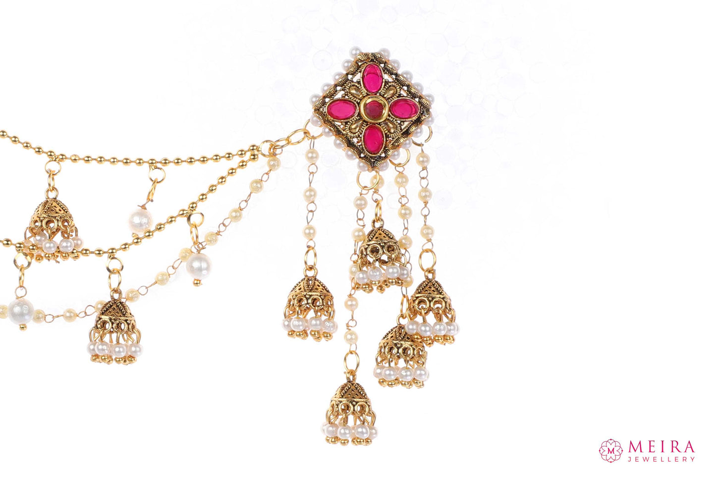 Fancy Bahubali Antique Long Chain Jhumki Earrings