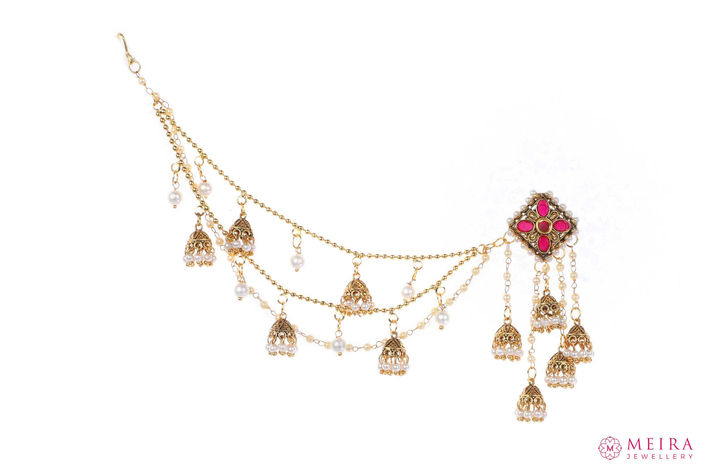 Fancy Bahubali Antique Long Chain Jhumki Earrings