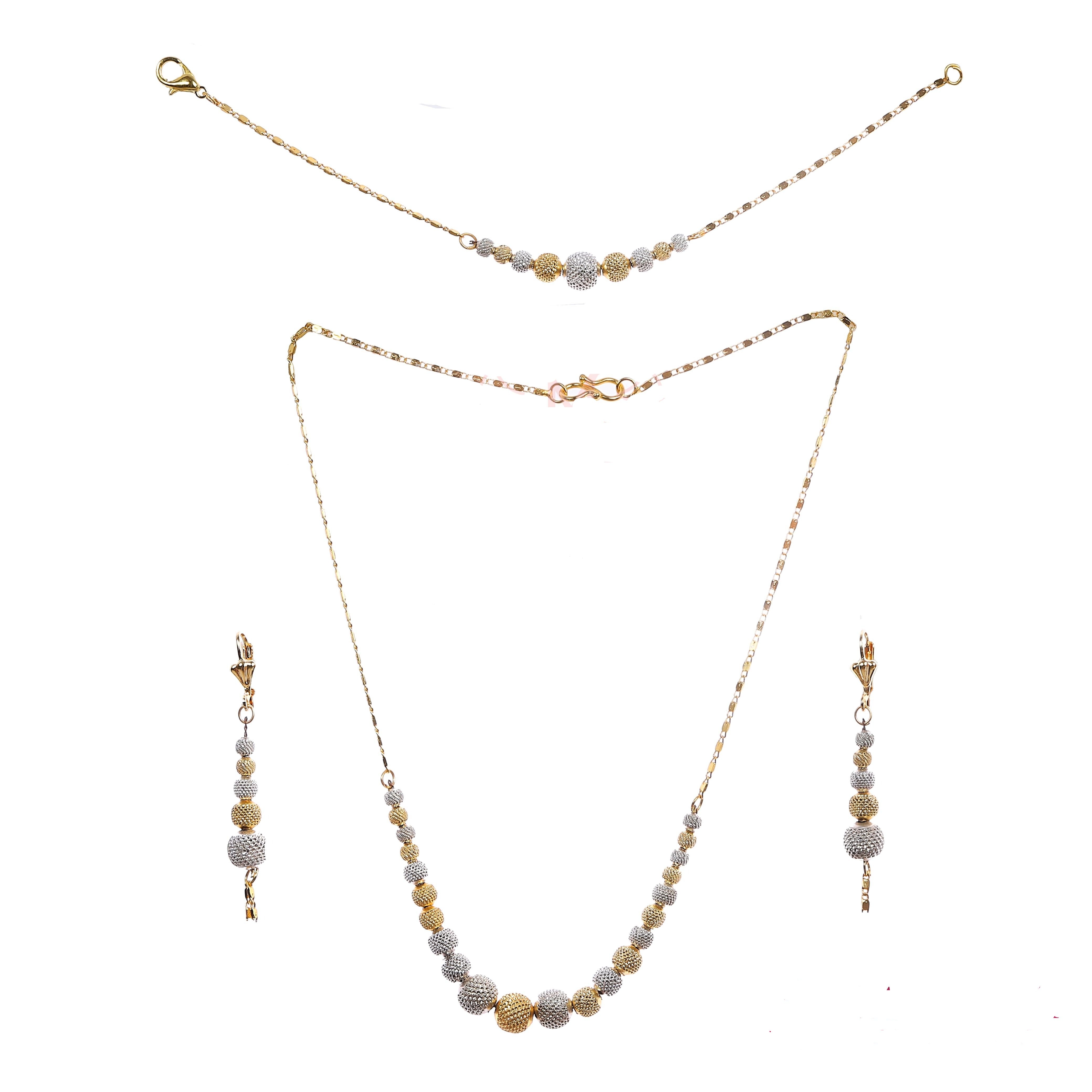 Dual Tone Gold-Silver Plated Combo Jewellery Set
