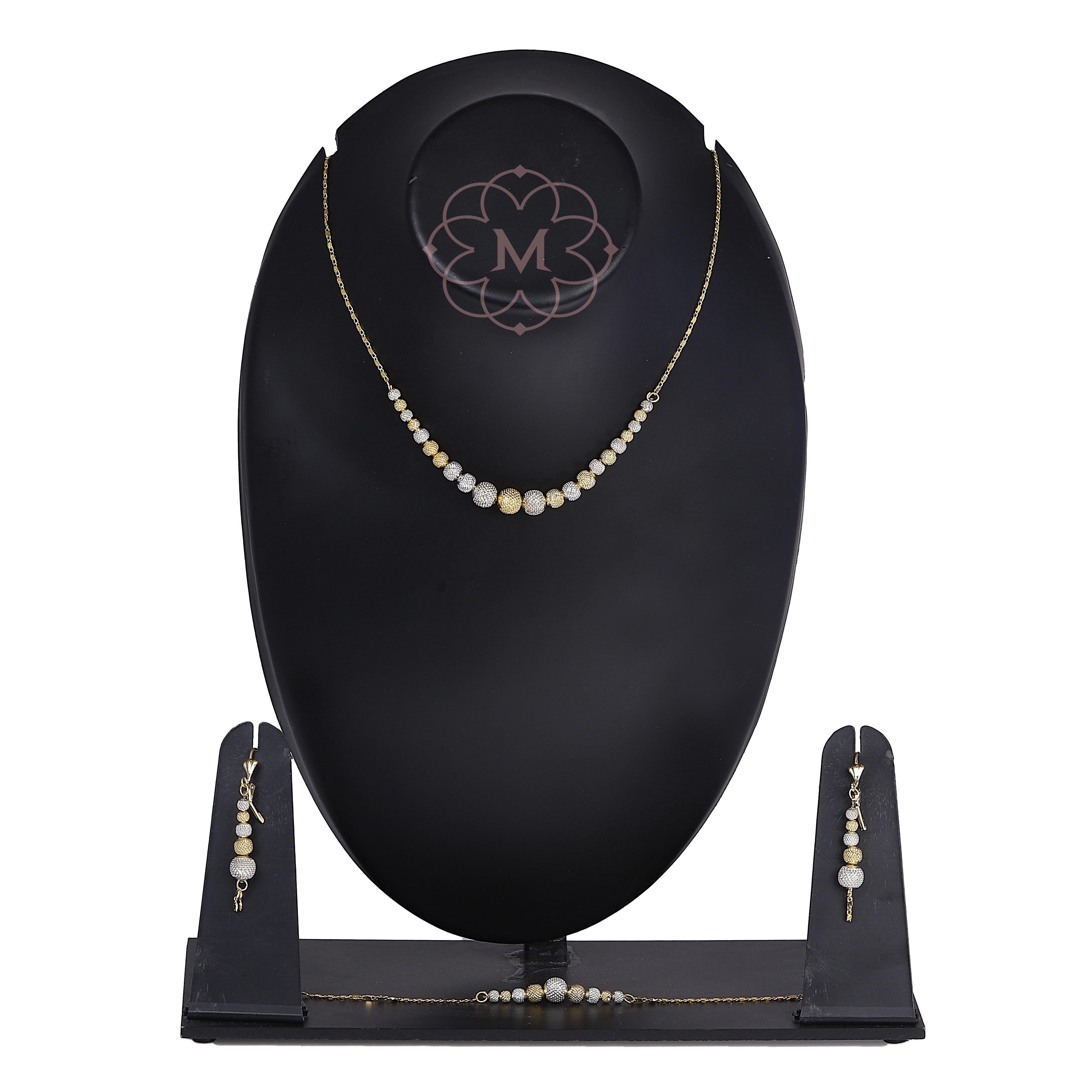 Indian Jewellery from Meira Jewellery:Jewellery Set,Dual Tone Gold-Silver Plated Combo Jewellery Set
