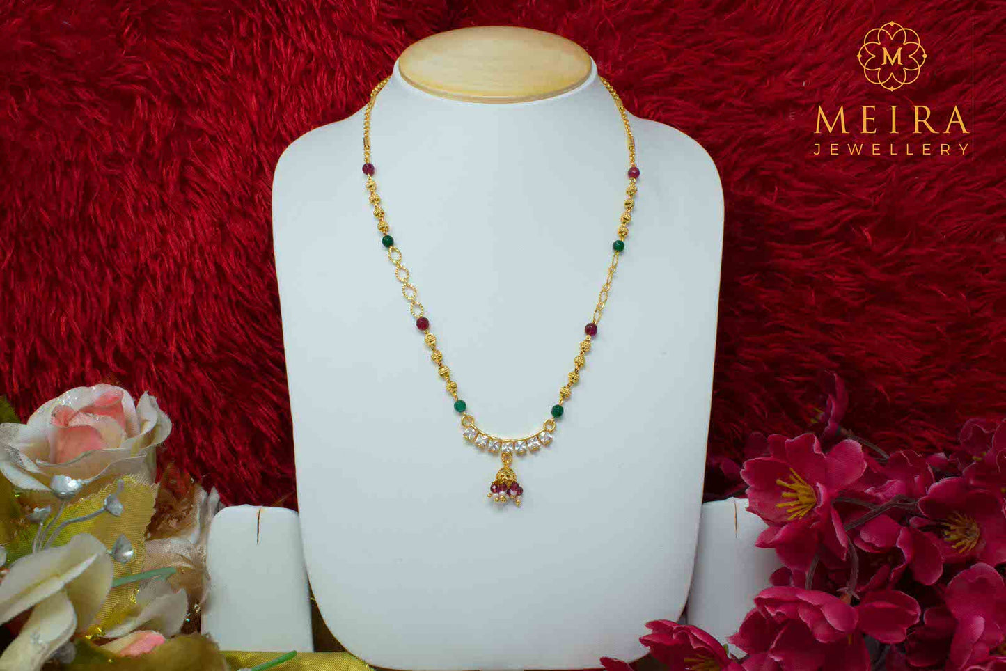 Designer Gold Plated Multy Color Chain Neckwear