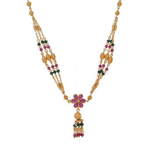 Stunning Gold Plated Multy Color Neckpiece