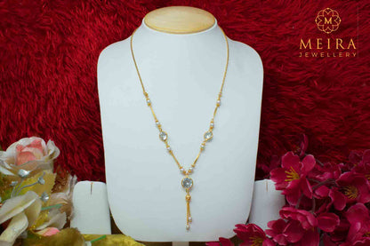 Trendy Gold Plated Chain Studded With CZ Stones