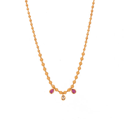 Fashionable Gold Plated Mala Design Chain Neck piece