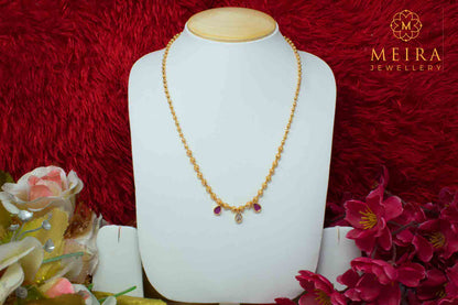 Fashionable Gold Plated Mala Design Chain Neck piece