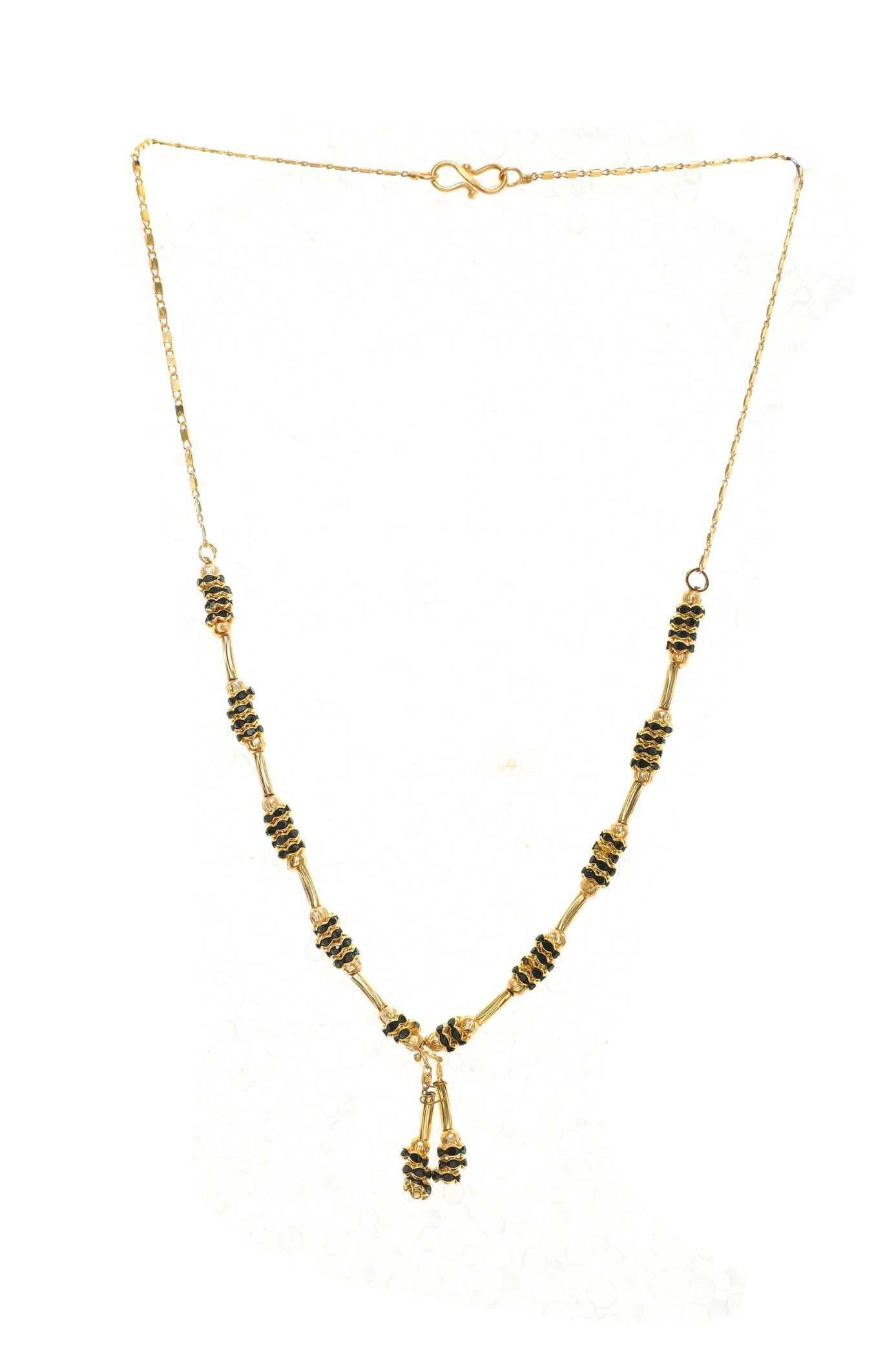 Indian Jewellery from Meira Jewellery:Chain Necklace,Trendy Golden Chain Necklace MJ-DOK-HD-02AG