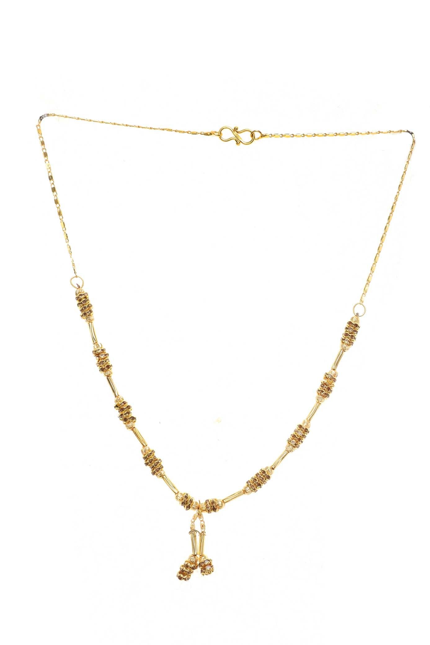 Indian Jewellery from Meira Jewellery:Chain Necklace,Trendy Golden Chain Necklace MJ-DOK-HD-02CG