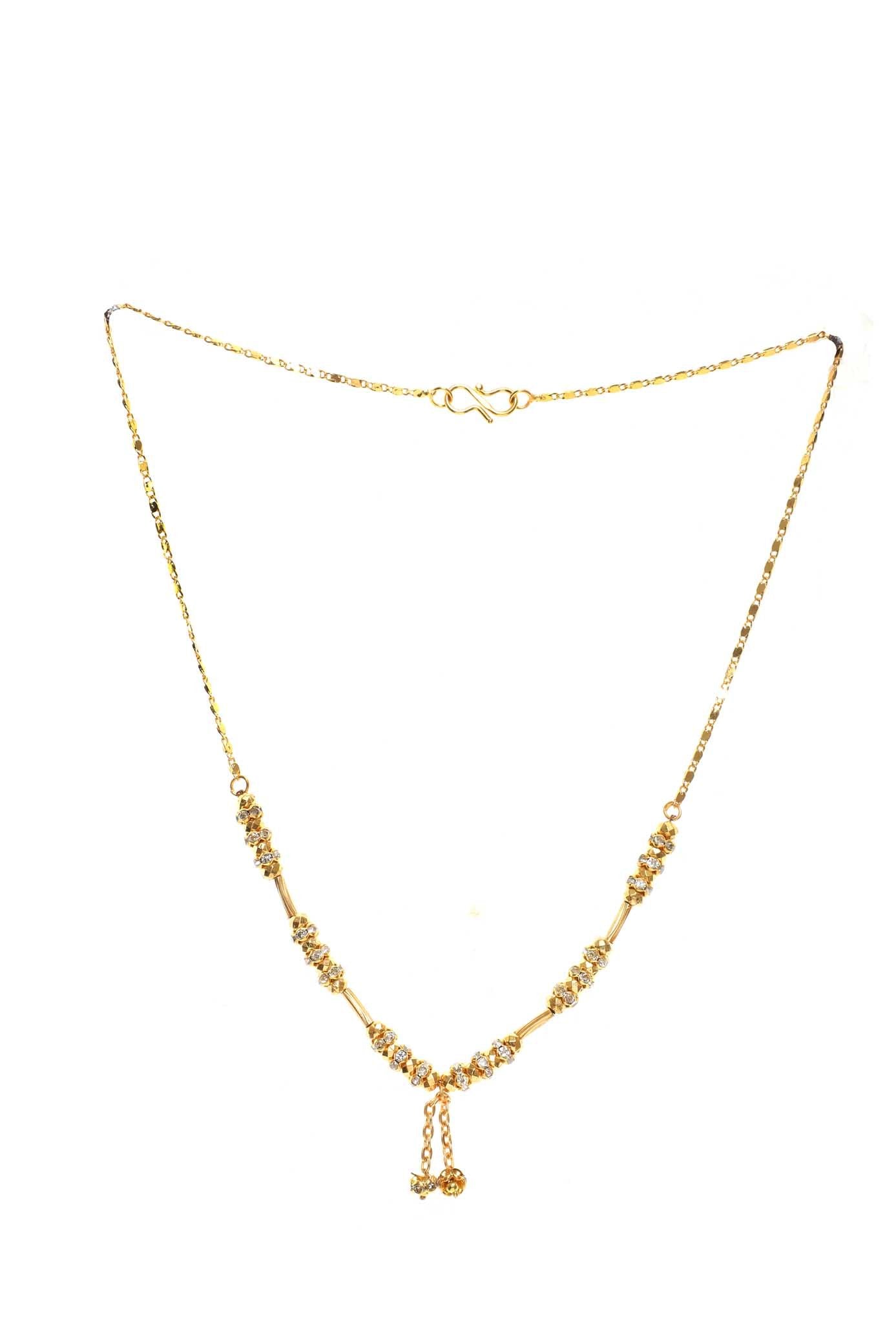 Indian Jewellery from Meira Jewellery:Chain Necklace,Trendy Golden Chain Necklace MJ-DOK-HD-09AG