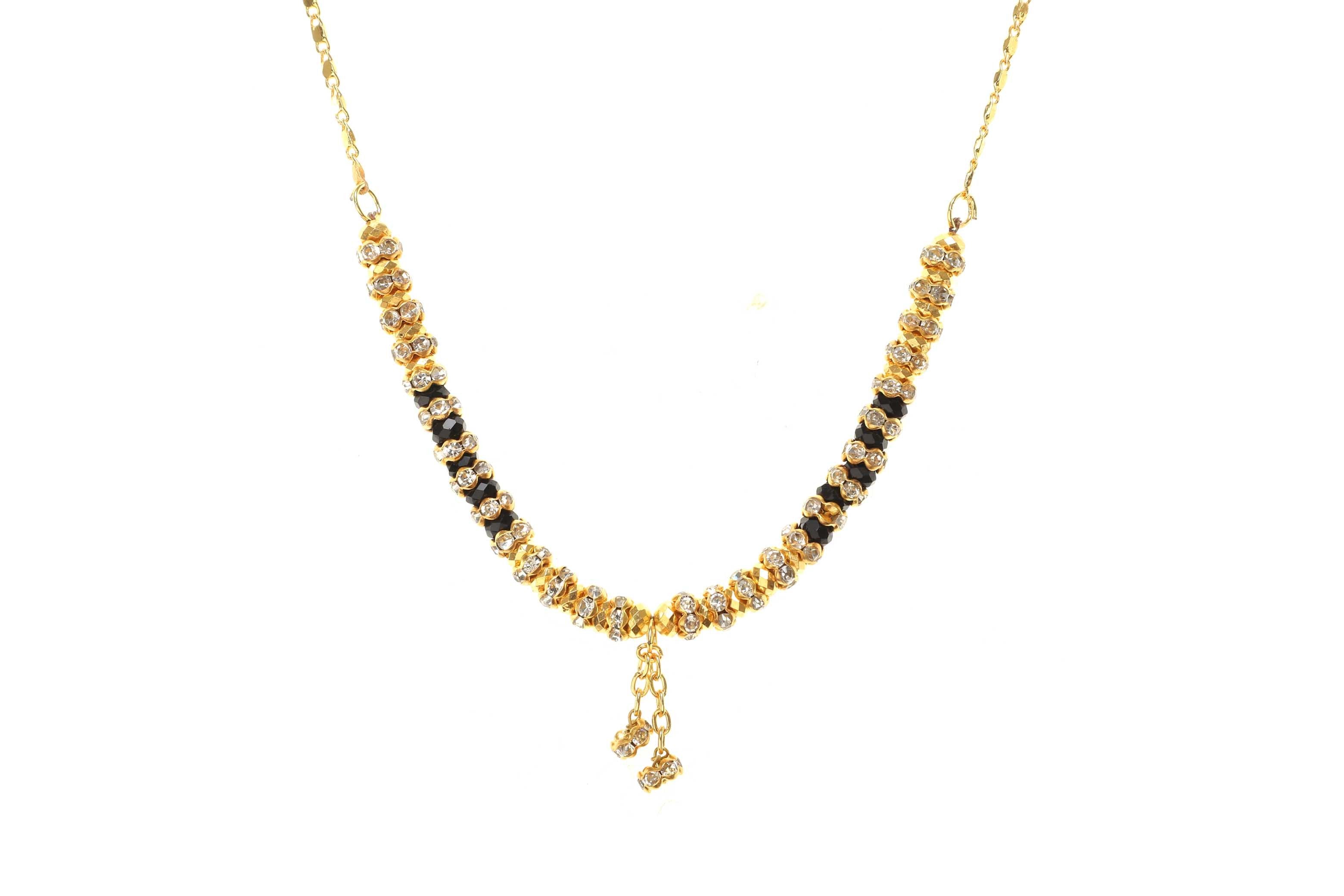 Indian Jewellery from Meira Jewellery:,Trendy Golden Chain Necklace MJ-DOK-HD-09BG