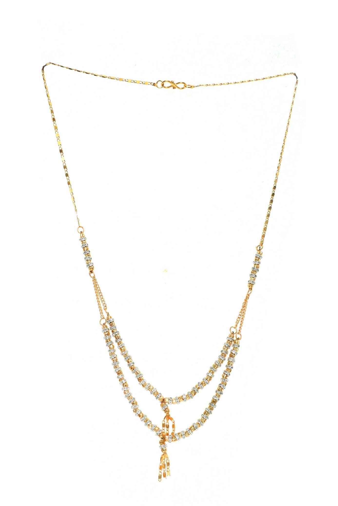 Indian Jewellery from Meira Jewellery:Chain Necklace,Trendy Golden Chain Necklace MJ-DOK-HD-DLSG