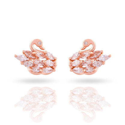 Meira Jewellery CZ Studded Peacock Design Studs for Women & Girls