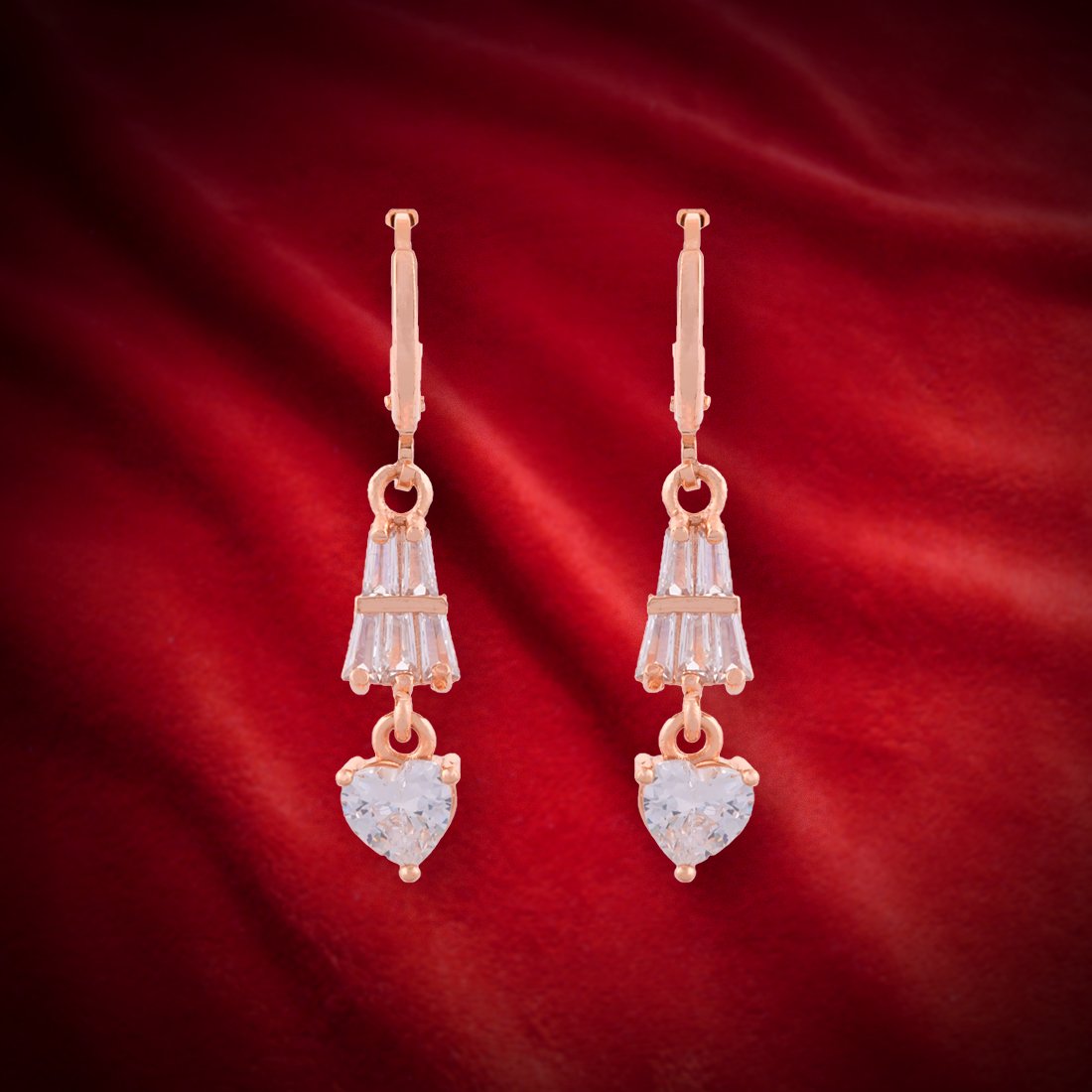 Meira Jewellery Glass Stone Earring with Drop for Women & Girls