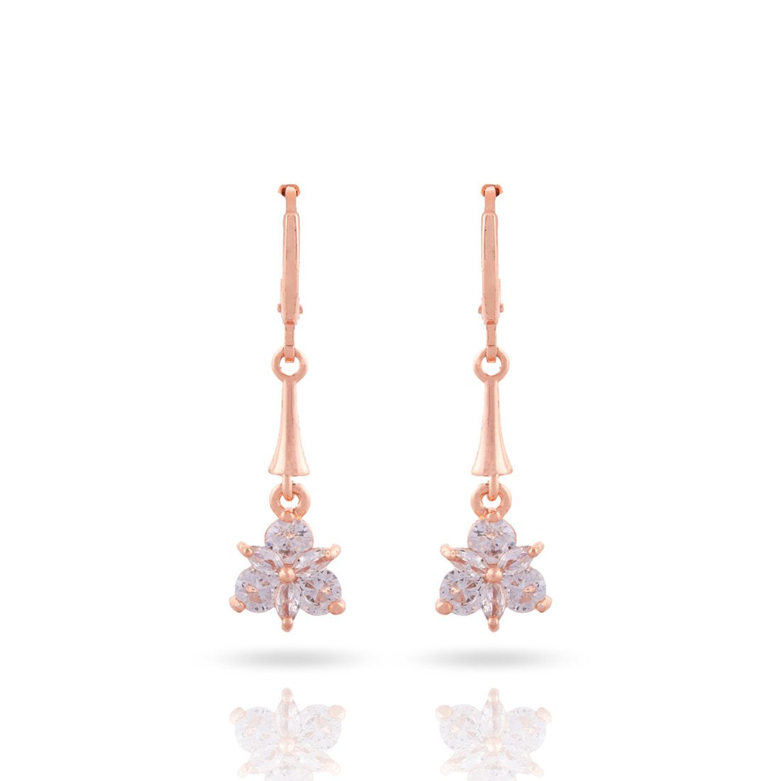 Meira Jewellery CZ Studded Triangle Hoop Earring for Women & Girls