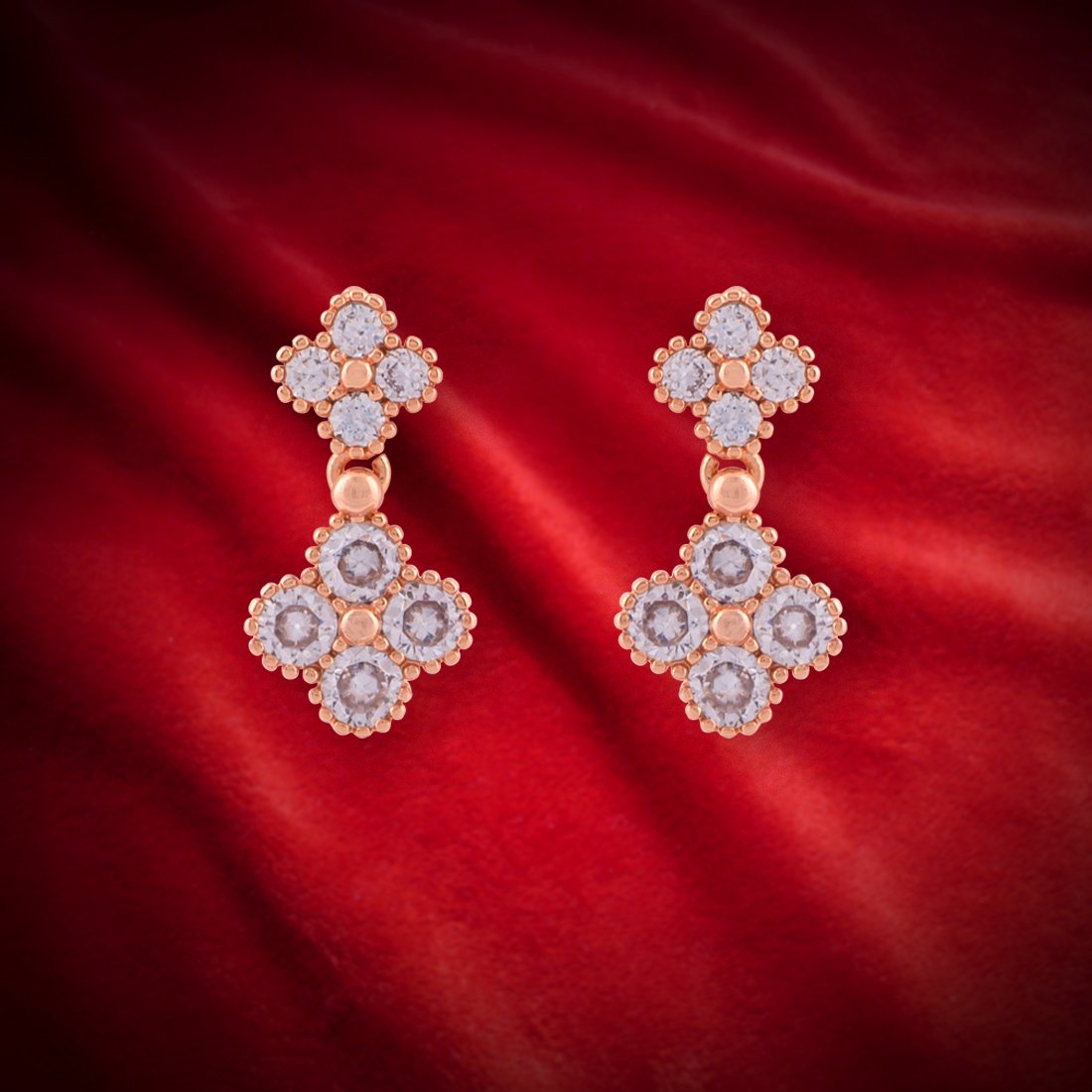 Meira Jewellery AD Studded Cross Earring for Women & Girls