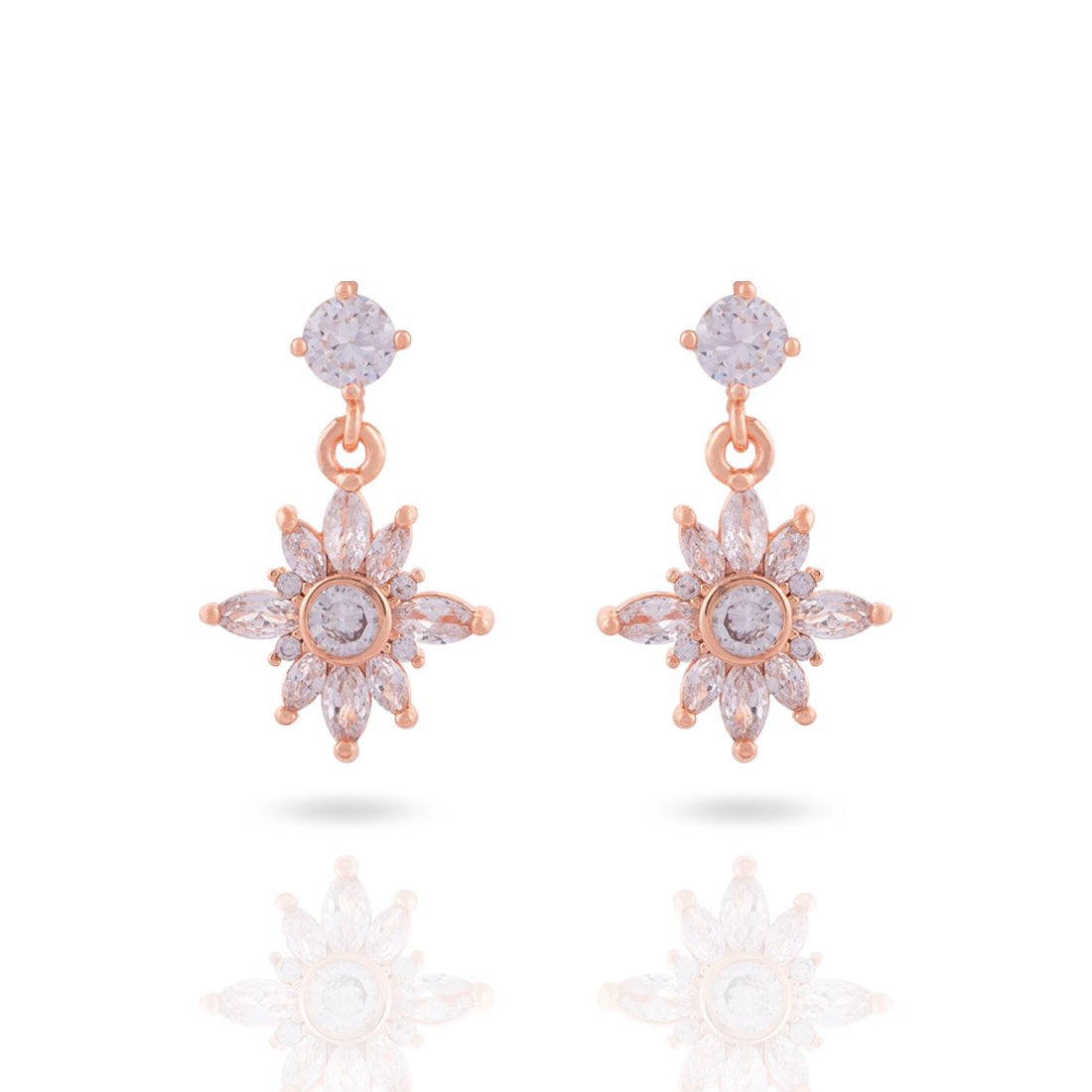 Meira Jewellery CZ Studded Frost Design Dangle and Drop Earring for Women & Girls