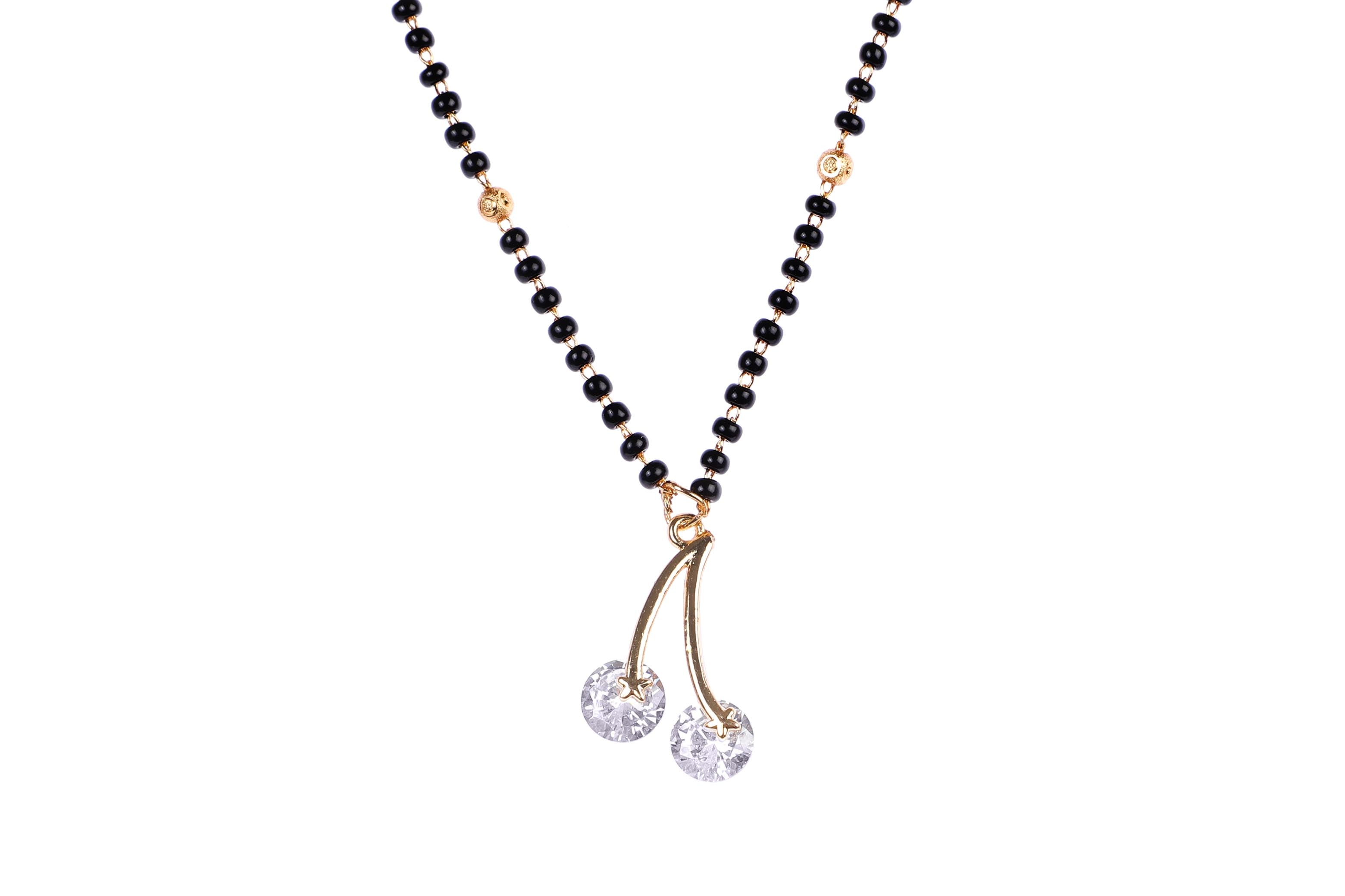 Meira Jewellery CZ studded Mangalsutra Rose Gold Plated