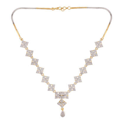 AMERICAN DIAMOND NECKLACE SET WITH MATCHING EARRING FOR WOMEN